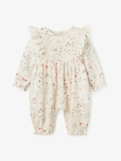 Owl Print Organic Baby Jumpsuit